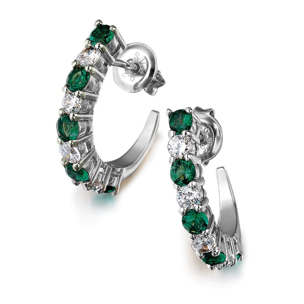 Tru-Emerald Crescent Earrings