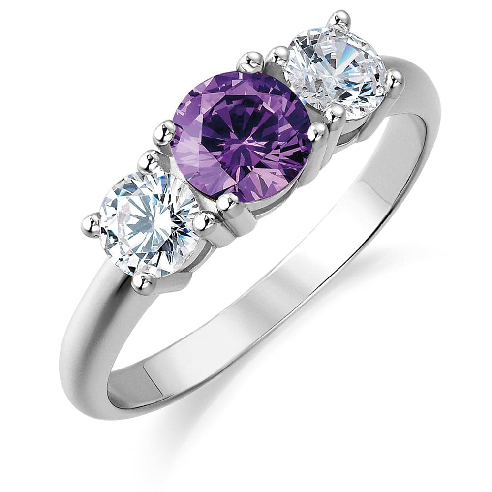 Amethyst 14 kt 2024 950 sterling silver cross ring