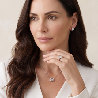 East-West Emerald Cut Set