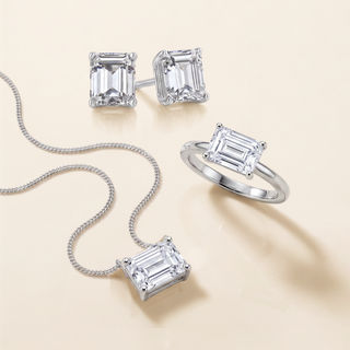 East-West Emerald Cut Set