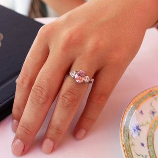 Pink Oval Trillion Ring