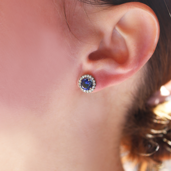 Tru-Sapphire Posh Halo Earrings