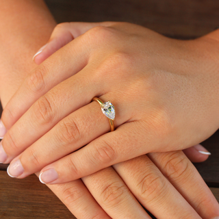 2 Carat East-West Pear Ring