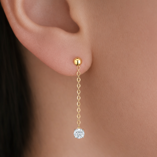 Posh Solitaire Drop Earrings
