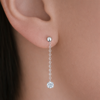 Posh Solitaire Drop Earrings