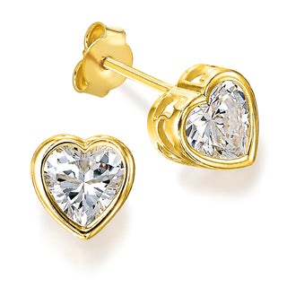 1 Carat Surrounded Heart Earrings