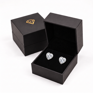 1 Carat Surrounded Heart Earrings