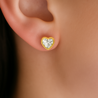 1 Carat Surrounded Heart Earrings