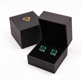 3 Carat Tru Emerald Asscher Cut Earrings