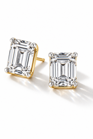Bold Emerald Cut Stud Earrings