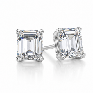 Bold Emerald Cut Stud Earrings