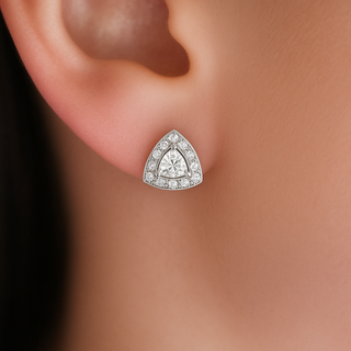 Triangle Halo Earrings