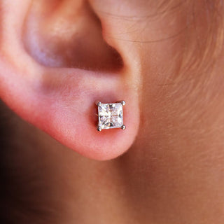 0.75 Carat Princess Cut Earrings