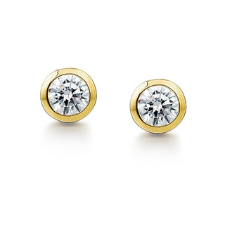 Surrounded Solitaire Stud Earrings