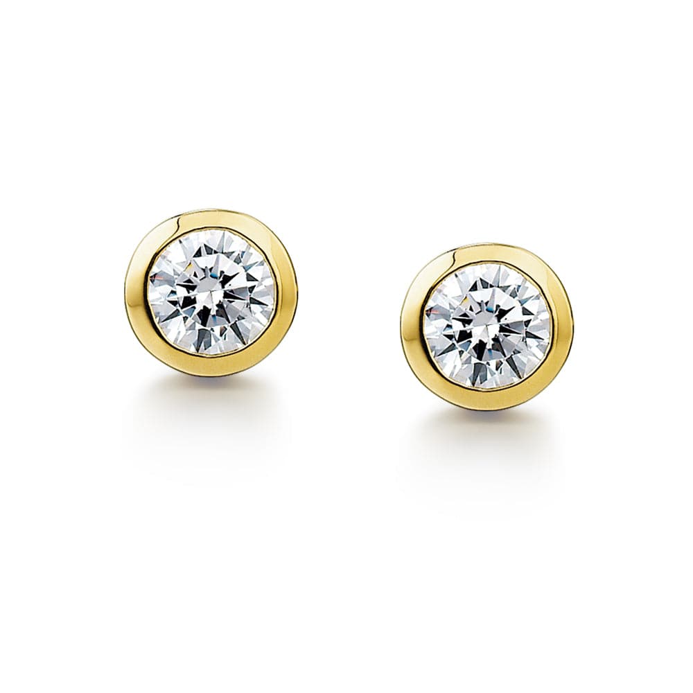 Surrounded Solitaire Earrings