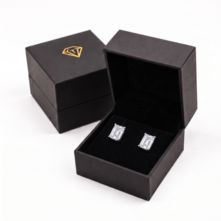 0.50 Carat Emerald Cut Stud Earrings