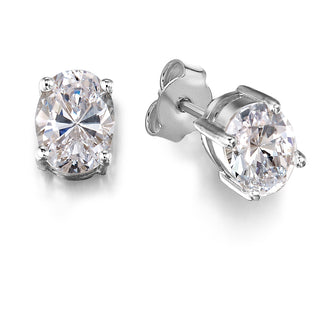 1.25 Carat Oval Cut Stud Earrings