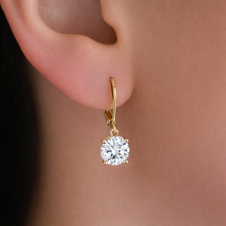 2 Carat Solitaire Drop Earrings