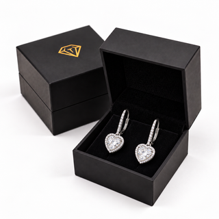 Heart Halo Drop Earrings