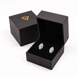 Marquise Halo Stud Earrings