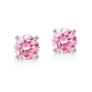 1 Carat Pink Ice Stud Earrings