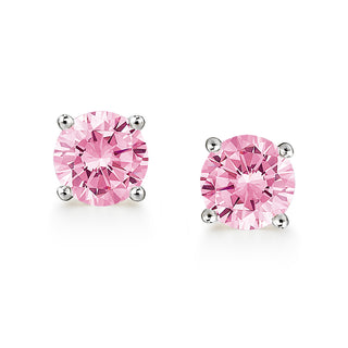 1 Carat Pink Ice Stud Earrings