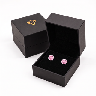 1 Carat Pink Ice Stud Earrings