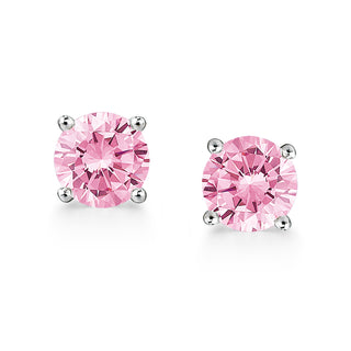 1 Carat Pink Ice Stud Earrings
