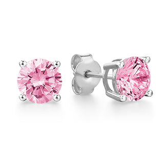 1 Carat Pink Ice Stud Earrings