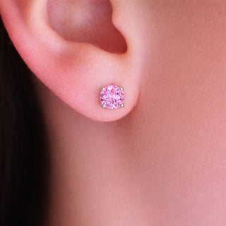 1 Carat Pink Ice Stud Earrings