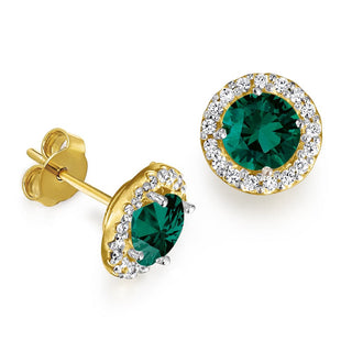 Tru Emerald Posh Halo Earrings