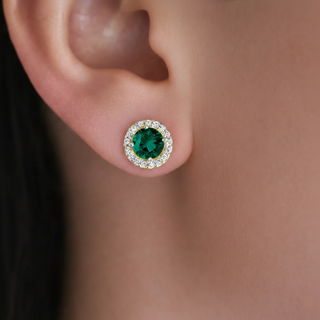 Tru Emerald Posh Halo Earrings