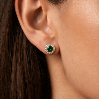 Tru Emerald Posh Halo Earrings