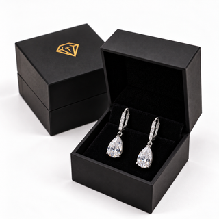 Shining Pear Cut Drop Earrings