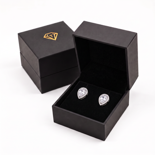 Halo Pear Cut Earrings