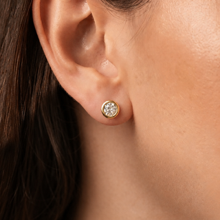 1 Carat Bezel Solitaire Studs