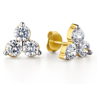 1.50 Carat Trilogy Pyramid Earrings