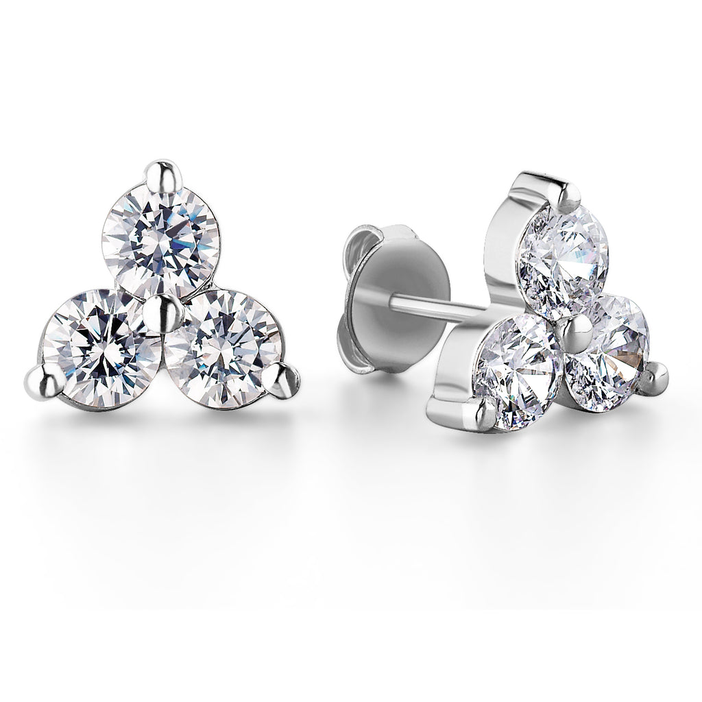 1.5 ct. t.w. Trilogy Pyramid Earrings