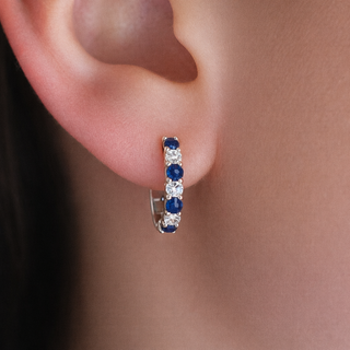 Tru Sapphire Crescent Earrings