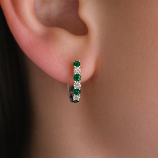 Tru Emerald Crescent Earrings