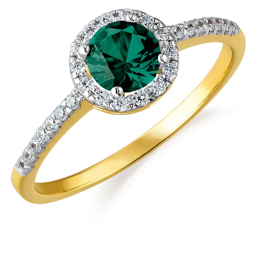Tru-Emerald Posh Halo Ring