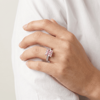 4.35 Carat Classic Pink Princess Ring