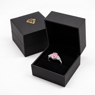 Pink Oval Trillion Ring