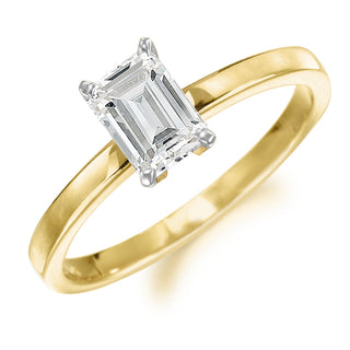 1 Carat Emerald Cut Solitaire Ring