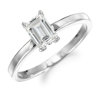 1 Carat Emerald Cut Solitaire Ring