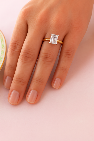1 Carat Emerald Cut Solitaire Ring