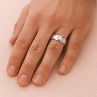 Fire and Ice Solitaire Ring