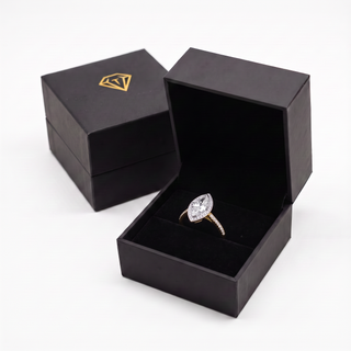 Marquise Cut Halo Ring
