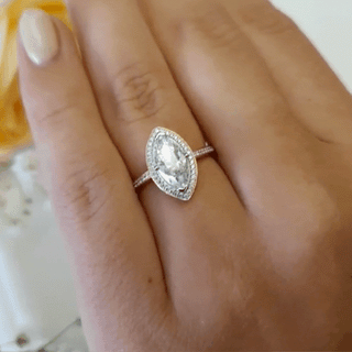 Marquise Cut Halo Ring