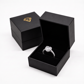Delicate Halo Heart Ring